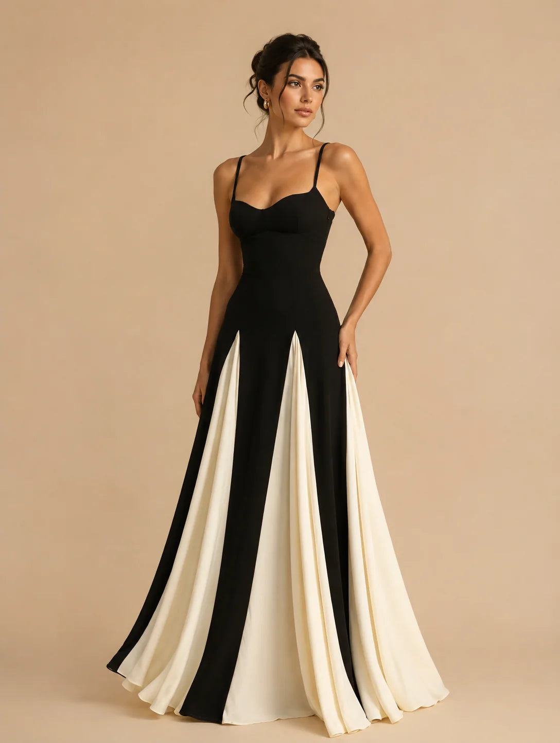 Serene Color Block Maxi Dress