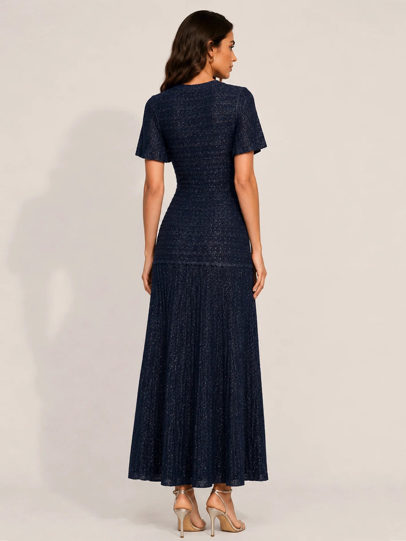 Coco Tweed Pleated Midi Dress