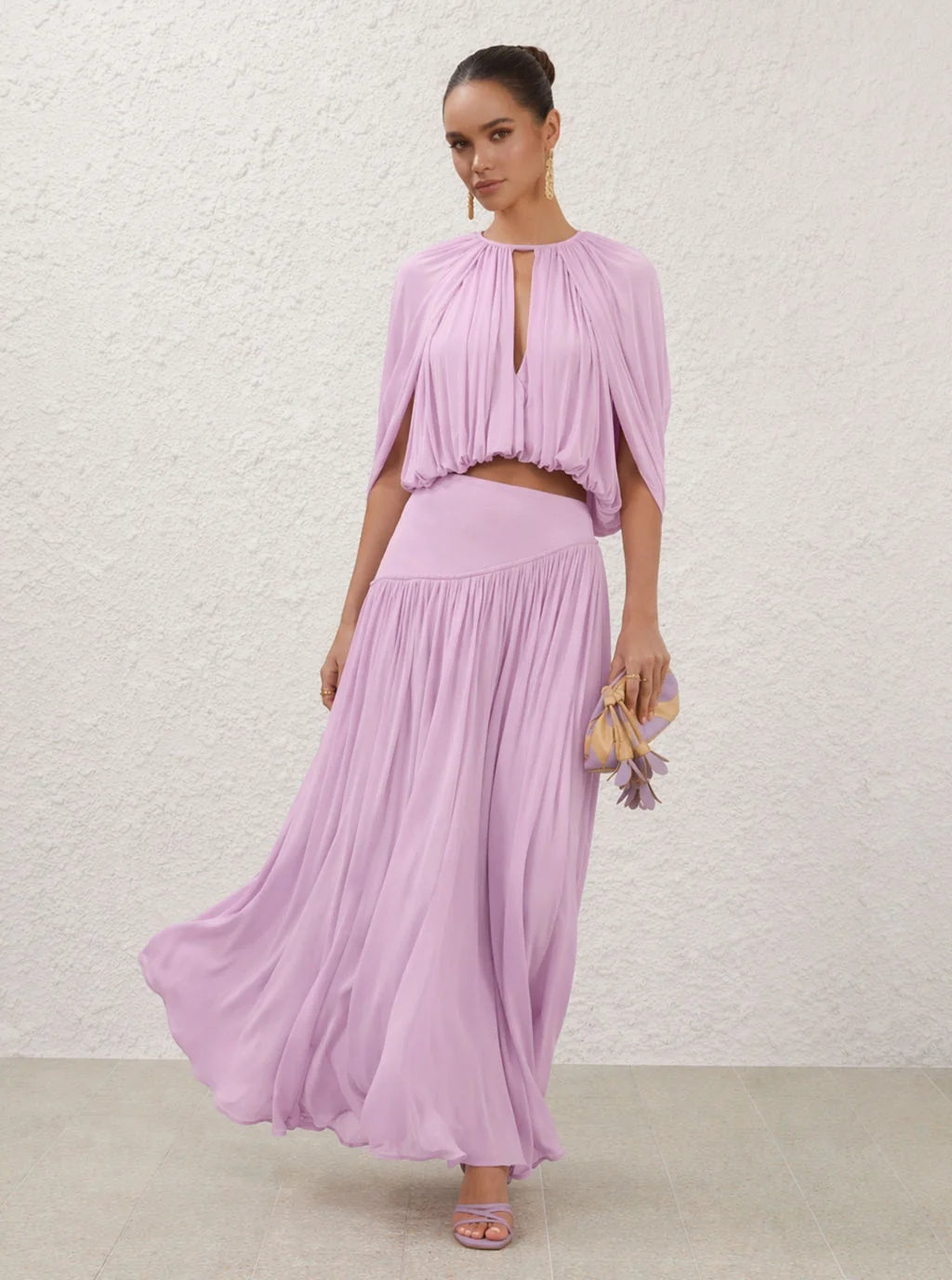 Marcella Pleated Cape Maxi Set