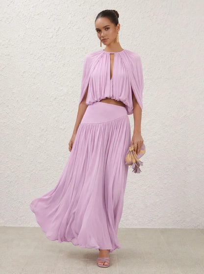 Marcella Pleated Cape Maxi Set