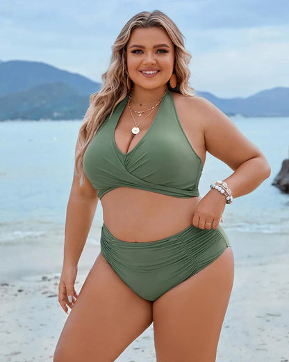 Tummy Control Bathing Suits Modest High Waisted Bikini Sets