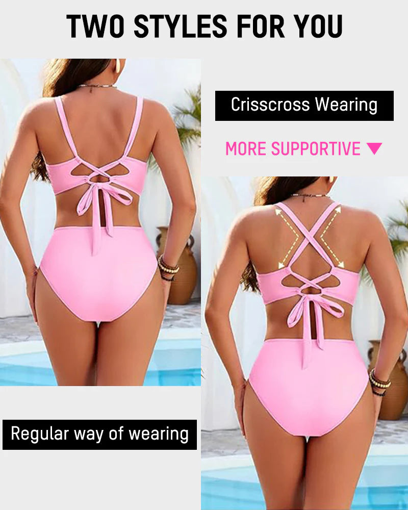 3-Piece Floral Modest High-Waist Swim Skirt Set