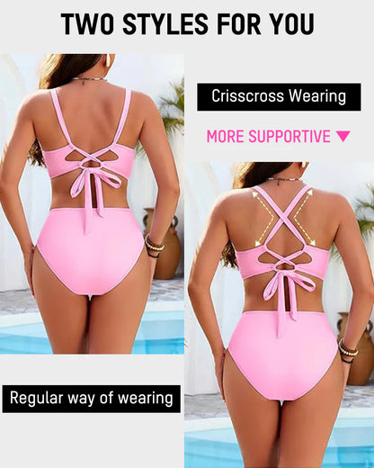 3-Piece Floral Modest High-Waist Swim Skirt Set