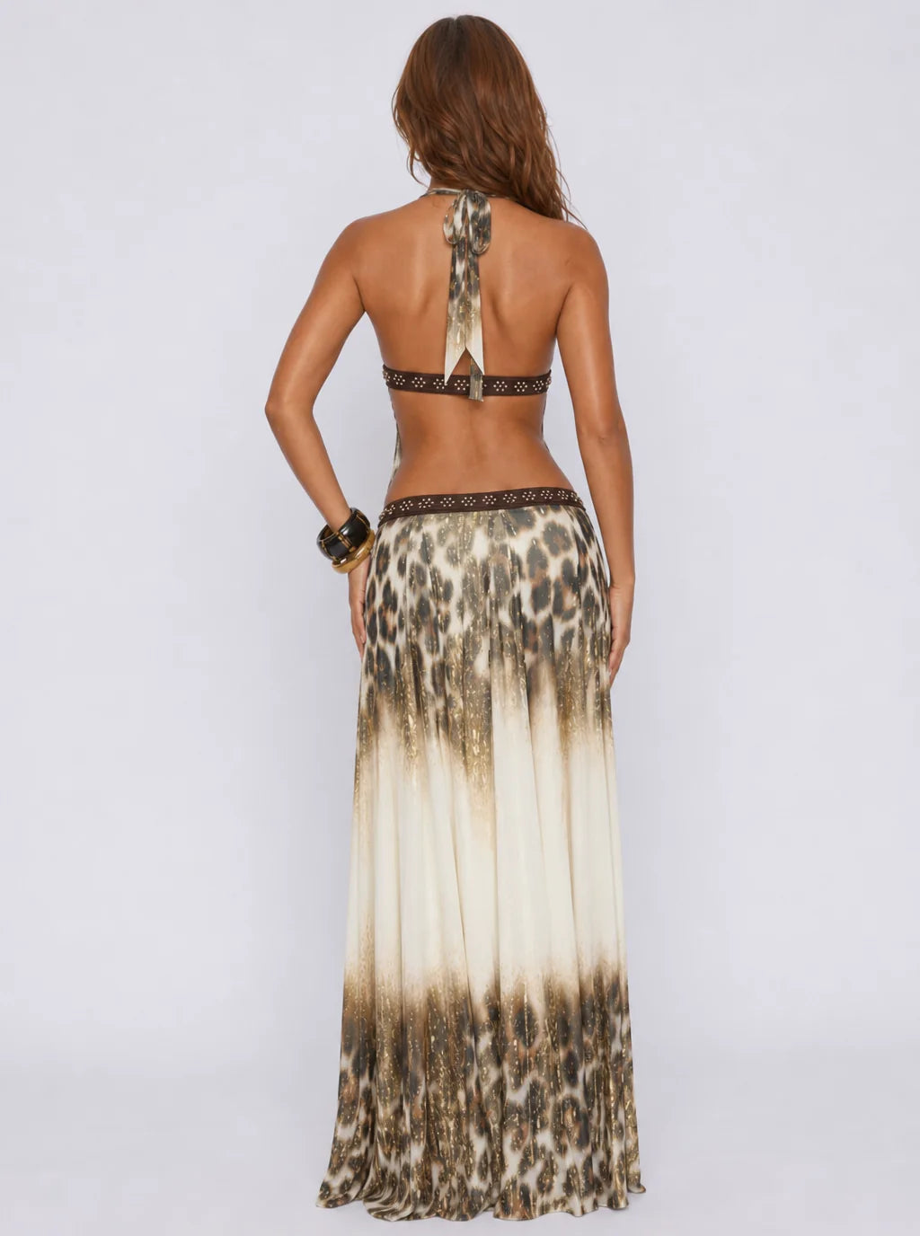 Katerina Embellished Leopard Maxi Dress