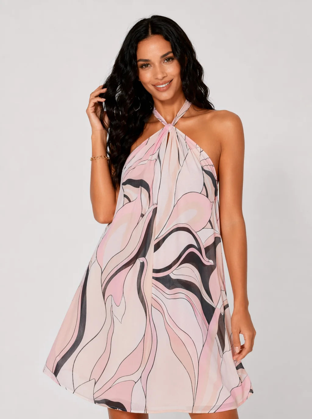 Lucia-Sophia Print Mini Dress