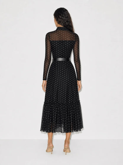 Amara Polka Dot Bow Maxi Dress