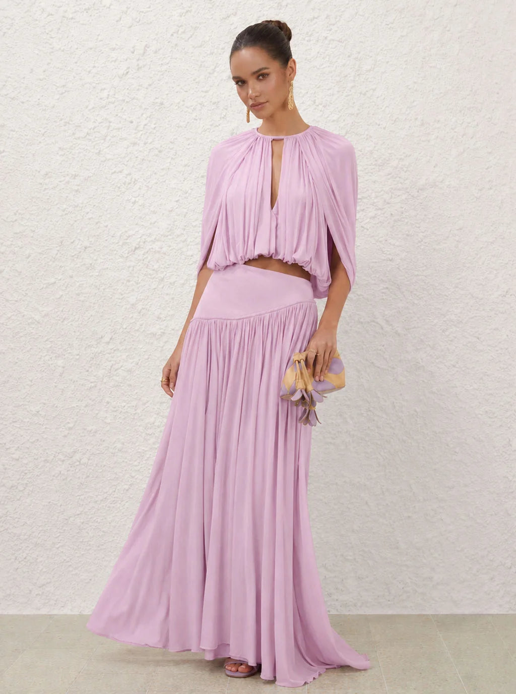 Marcella Pleated Cape Maxi Set