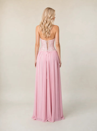 Lillian Corset Chiffon Maxi Dress