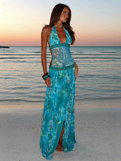 Katerina Embellished Leopard Maxi Dress