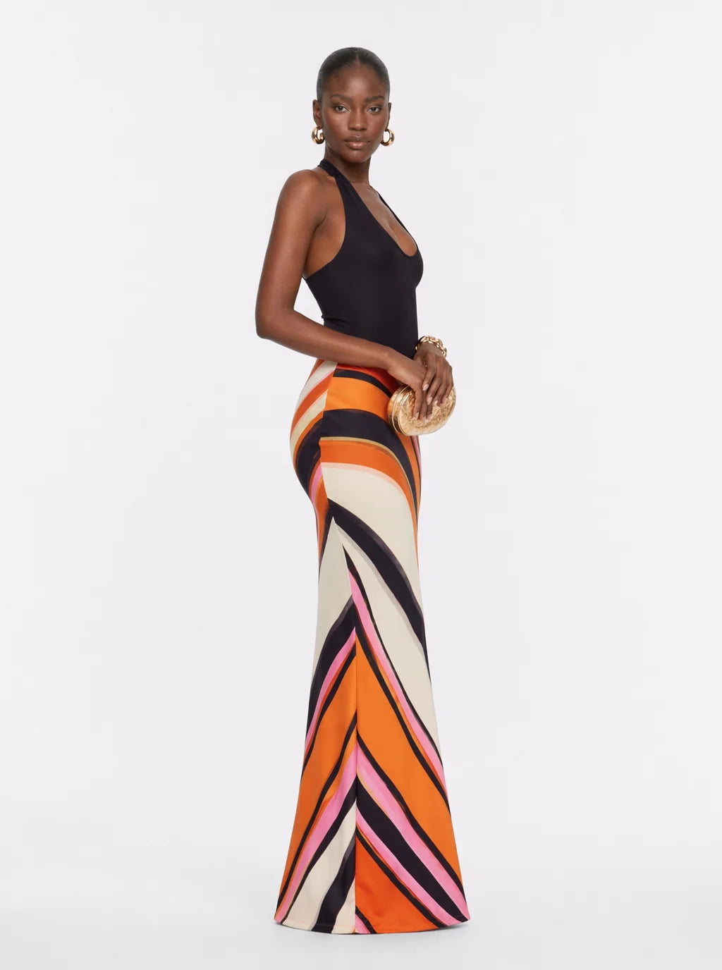 Gwen Geometric Halter Maxi Dress