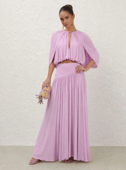 Marcella Pleated Cape Maxi Set